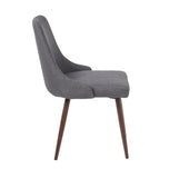 Oslo Modern Upholstery Side Dining Chair Set of 2, Grey B091P183409