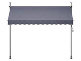 78" Manual Retractable Patio Awning, Height Adjustable Sunshade Canopy with Crank Handle for 28664360