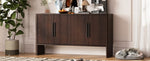 ZUN TREXM 4-Door Large Storage Retro Sideboard with Adjustable Shelves and Long Handles for Kitchen, N715P190423P