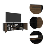 ZUN Kaia Tv Stand for TV´s up 55", Four Shelves, Three Shelves -Black / Pine B20092087