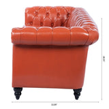 84.65" Rolled Arm Chesterfield 3 Seater Sofa W68056682