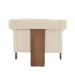 ZUN 34" Mid-Century Modern Accent Chair with White Fabric, Deep Cushions, and Wide Armrests – Ideal for N767P210787E