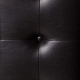 1Pc Modern Bench with Leather-Look Seat Tufted Upholstery Tapered Wood Legs Bedroom Living Room B011119817