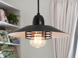 Farmhouse Vintage Pendant Light Black Fixture Pendant Lights with Spring Frame Adjustable Metal 12259134
