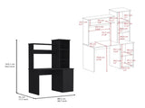 Muncy Computer Desk with Ample Work Surface, Hutch Storage and Single Door Cabinet with 3-Tier B097133101