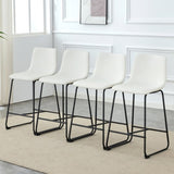 Modern Minimalist Style PU Material Bar Stool - White, Suitable for Kitchen, Bar, and Modern Home W3226P279065