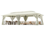 Patio Gazebo 10'x20', Outdoor Heavy Duty Party Tent Shelter With Double Roofs, Mosquito Nettings And 58456424