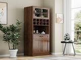 Kitchen pantry cabinet with multi-functional pull-out multi-tier storage shelf,Farmhouse Storage W331P425810
