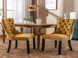 Modern, High-end Tufted Solid Wood Contemporary Velvet Upholstered Dining Chair with Wood Legs 02045627