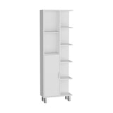 Crovie Linen 63-inch High Bathroom Cabinet Linen Storage Cabinet with Seven Open Shelves B070P173184