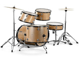 Full Size Adult Drum Set 5-Piece Champagne with Bass Drum, two Tom Drum, Snare Drum, Floor Tom, 16" 20420021