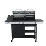 ZUN 3-Burner Propane Gas BBQ Grill with Side Burner, combined with charcoal grill, 37230BTU Output With W2938P208386