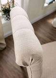 Classic Ivory Set of 2 Side Chairs Button Tufted Linen Like Fabric Solid wood Chair Upholstered B011104800
