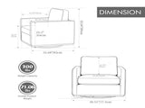 30.5"W Upholstered Square Swivel Accent Chair and Comfy Accent Single Sofa 360 Degree Club W3118P494328