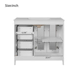 36.02-inch bathroom vanity with two soft-close doors, adjustable shelves and three drawers N729P184710K