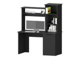 Black 3-Tier Storage Shelves Computer Desk B062P175111