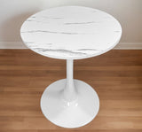 Marble Texture Round Table, Dining Table, Modern Dining Table,Kitchen Table, MDF Top and Steel Base W2641P300028
