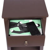 Nightstand Modern End Table, Side Table with 1 Drawer and Storage Shelf, Brown 91530705