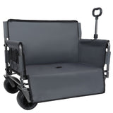 3-in-1 Convertible Folding Wagon Cart with Bench Seat & Storage - 500lbs Heavy-Duty Utility Wagon, W2932P312717