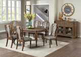 ZUN Grey Fabric Upholstery Dining Chair, Brown, Set of 2 SR011827