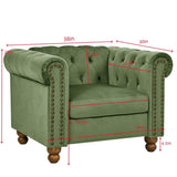 PHOYAL Large CHAIR, Velvet Sofa Classic Tufted Chesterfield Settee Sofa Modern 1 Seater Couch W1708141953