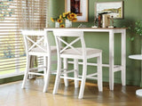 Farmhouse 48"Rectangular Wood Bar Height Dining Set Kitchen Breakfast Nook with 2 Chairs for N717P498378B