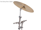 Professional Pedal Control Style Double Tom Drum Stand Silver & Black 35195241