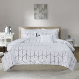 Full/Queen Metallic Printed Comforter Set B03595921