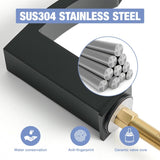 Bathroom Stainless Steel Faucets for Sink 3 Hole Matte Black 8 inch Widespread Bathroom Sink Faucet W1932P353511