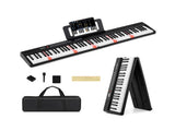 88-Key Semi-Weighted Foldable Digital Piano, 128.2722.865.08 cm Light-Up Keys Keyboard with 3 15404753