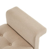 Elegant Beige Linen Tufted Ottoman A Classic Comfort Statement N769P231528A