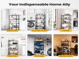 4 Tier Heavy Duty Adjustable Wire Shelving with Wheels, Storage Racks for Garage Kitchen Pantry 31470124