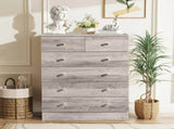 25.98"*12.99"*35.04" 5-Tier 6-Drawer Cabinet Drawer Dresser with Gold Handles Gray 55794505