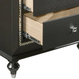 Metallic Grey Nightstand with 2 Drawers B062P181327