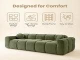 98.4" Extra Large Compression, Corduroy Cloud Puff Couch for Living Room, 3-Seater Upholstered W5515P477307