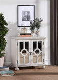 ZUN Classic Storage Cabinet Antique White 1pc Modern Traditional Accent Chest with Mirror Doors Pendant B011P169760