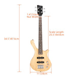 ZUN GW101 36in Small Scale Electric Bass Guitar Suit With Mahogany Body SS 31175437