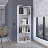 ZUN Home Bookcase with 4-Shelf Modern Display Unit for Books and Decor -White -Office B200137827