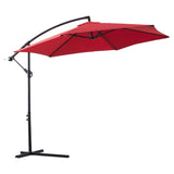 ZUN 10ft Cantilever Patio Umbrella, Offset Hanging Outdoor Table Umbrella with Tilt Crank, 6 Sturdy 76910800