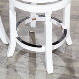 30" Bar Stool, White Finish, Charcoal Fabric Seat B04660745