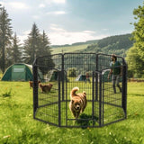8 Panels Heavy Duty Metal Playpen with door,39.37"H Dog Fence Pet Exercise Pen for Outdoor, Indoor 94098945