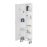 FM FURNITURE Randall Linen Cabinet, with 1 door and 9 shelves, White B128P321051