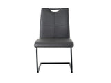 Modern Charcoal PU dining chair living room chair upholstered chair, black metal chair leg design, W210P199090
