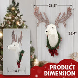 Lighted Christmas Wall Decor Reindeer Head, 39" Pre-lit 3D Rudolph Hanging Wreath for Front Door 30409245