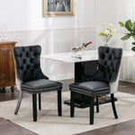 ZUN Furniture,Modern, High-end Tufted Solid Wood Contemporary PU and Velvet Upholstered Dining Chair 36795313