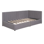 ZUN Upholstered Daybed with 2 Storage Drawers Twin Size Sofa Bed Frame No Box Spring Needed, Linen 55807837