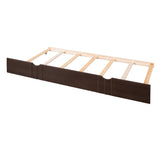 Full Size Daybed Wood Bed with Twin Size Trundle,Espresso WF295131AAP