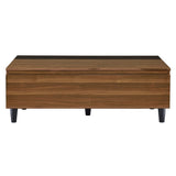 ZUN Walnut and Black Lift-top Coffee Table B062P181387