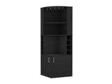 Wenzel 8-Bottle 2-Shelf Bar Cabinet Black Wengue B062P164342