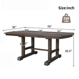 60"-78" Extendable Dining, Farmhouse Wooden Kitchen with Removable Leaf, Large Expanding N752P271802D
